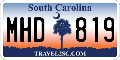 SC license plate MHD819