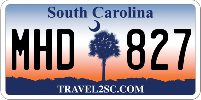 SC license plate MHD827
