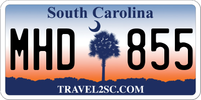 SC license plate MHD855