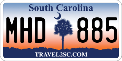 SC license plate MHD885