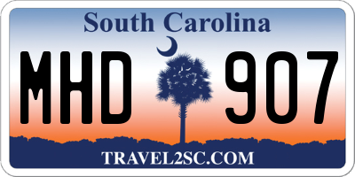 SC license plate MHD907
