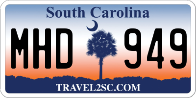 SC license plate MHD949