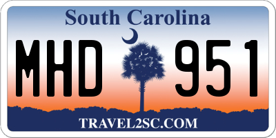 SC license plate MHD951