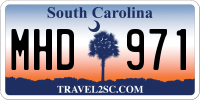 SC license plate MHD971