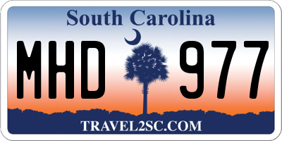 SC license plate MHD977
