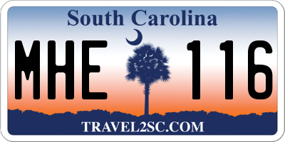 SC license plate MHE116