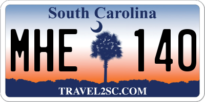 SC license plate MHE140