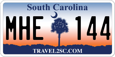 SC license plate MHE144
