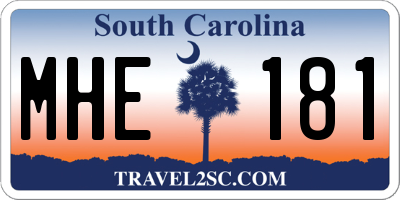 SC license plate MHE181