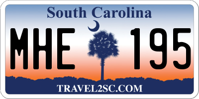 SC license plate MHE195