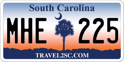 SC license plate MHE225