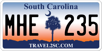 SC license plate MHE235