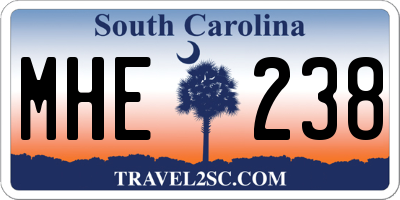 SC license plate MHE238