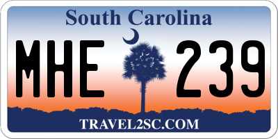 SC license plate MHE239