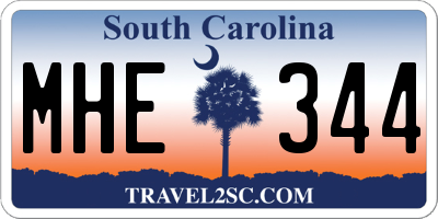 SC license plate MHE344
