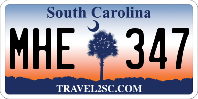 SC license plate MHE347