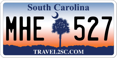 SC license plate MHE527