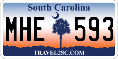 SC license plate MHE593