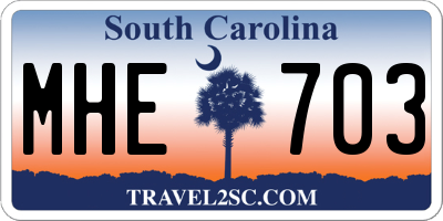 SC license plate MHE703
