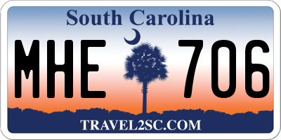 SC license plate MHE706