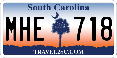 SC license plate MHE718