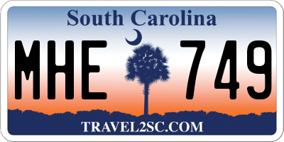 SC license plate MHE749