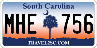 SC license plate MHE756