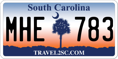SC license plate MHE783