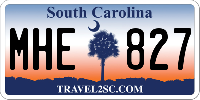 SC license plate MHE827