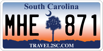 SC license plate MHE871