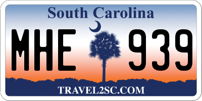 SC license plate MHE939