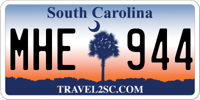 SC license plate MHE944