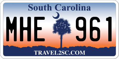 SC license plate MHE961