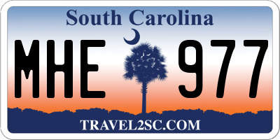 SC license plate MHE977