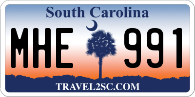 SC license plate MHE991