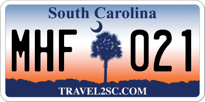 SC license plate MHF021