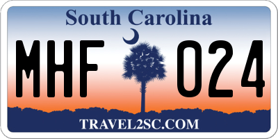 SC license plate MHF024