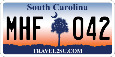 SC license plate MHF042