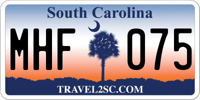 SC license plate MHF075