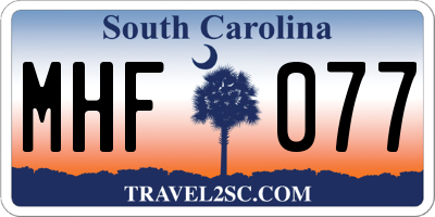 SC license plate MHF077