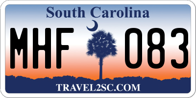 SC license plate MHF083