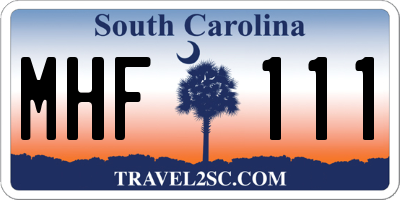 SC license plate MHF111