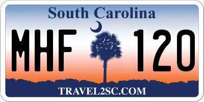 SC license plate MHF120