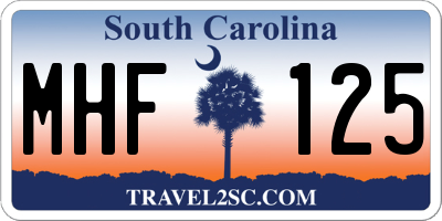 SC license plate MHF125