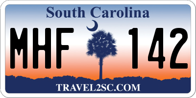 SC license plate MHF142