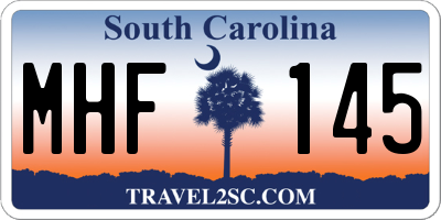 SC license plate MHF145