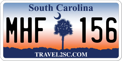 SC license plate MHF156