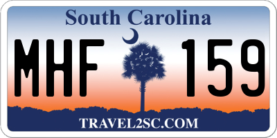 SC license plate MHF159