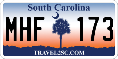SC license plate MHF173