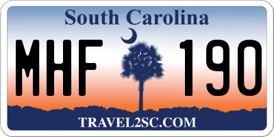 SC license plate MHF190
